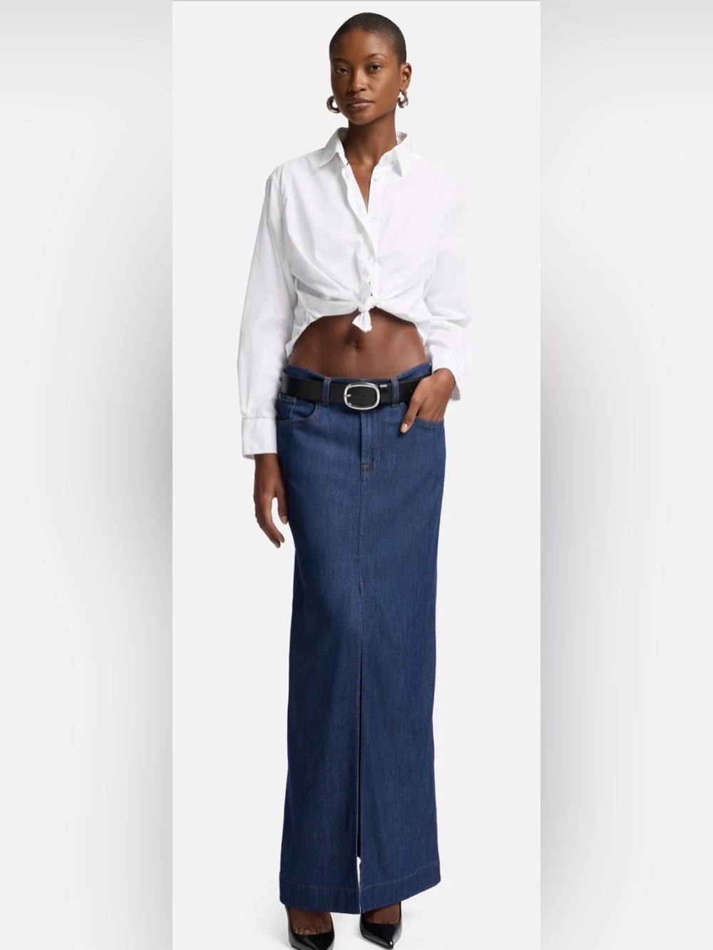 7 For All Mankind Front Slit Maxi Skirt